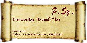 Parovsky Szemőke névjegykártya